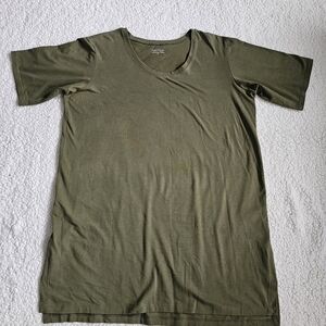 Eileen Fisher Green Crew Neck Tunic Casual T-Shirt Mini Dress Size L